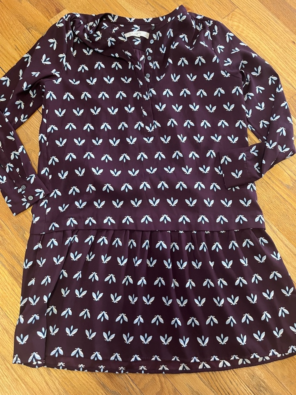 LOFT Maroon drop waist dress small petite